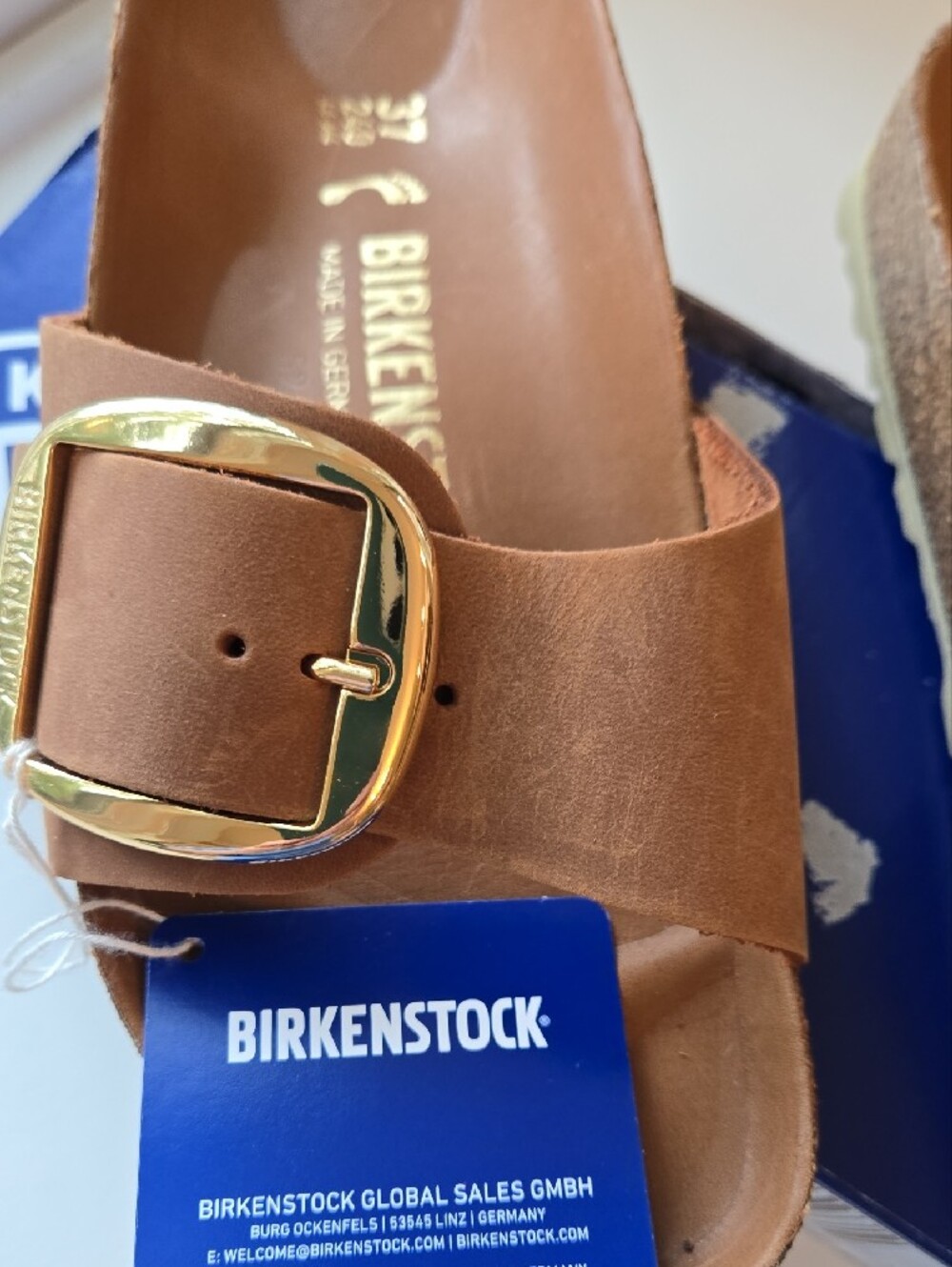 Birkenstock Madrid Big Buckle Mule in Cognac - Picture 4 of 7
